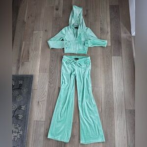 Green Velour Sweatsuit NWT